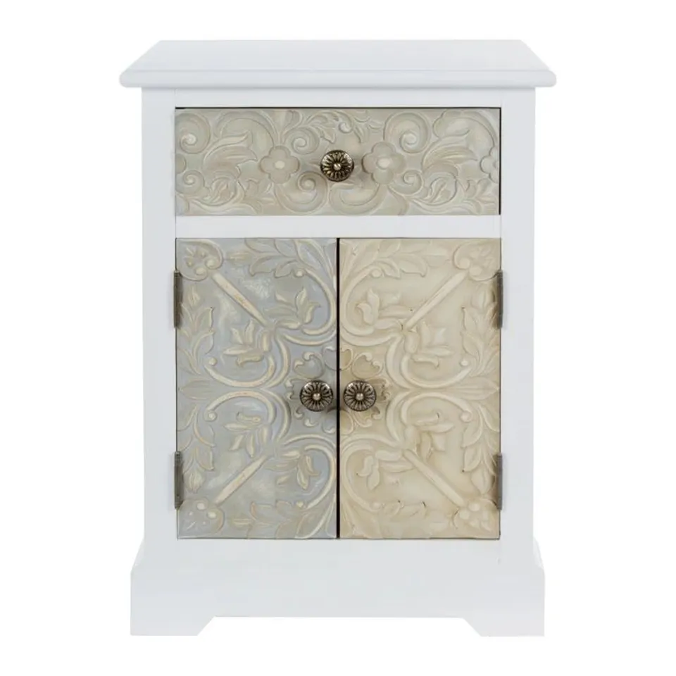 BOXED GLAZER SIDE TABLE WITH STORAGE (1 BOX)