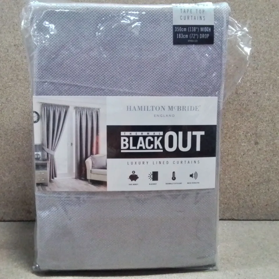 BRAND NEW HAMILTON MCBRIDE THERMAL BLACKOUT CURTAINS 350CM X 183CM (BELVEDERE)