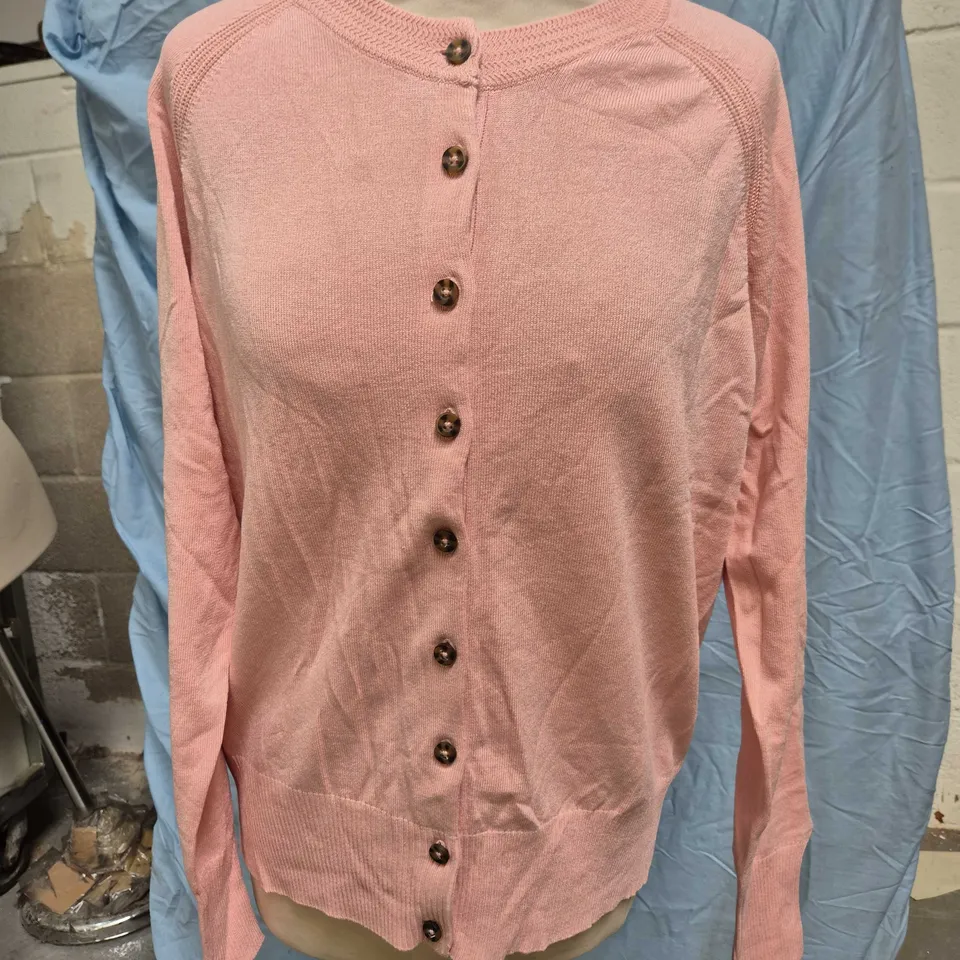 JULIPA PINK CARDIGAN, WOMEN'S, BUTTON FRONT, UK 12/14 (EU 40/42)