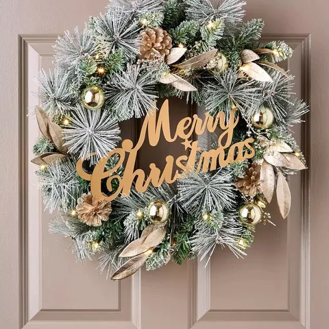 PRE LIT MERRY CHRISTMAS TREE