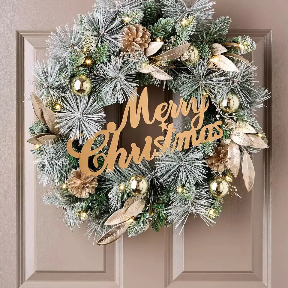 PRE LIT MERRY CHRISTMAS TREE