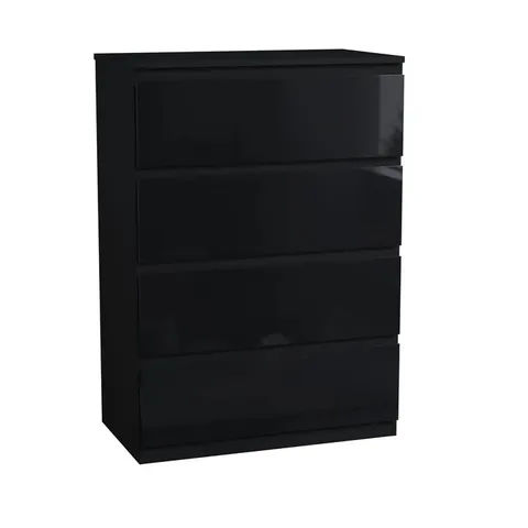 BOXED GLINTON 4 DRAWER CHEST - BLACK (1 BOX)