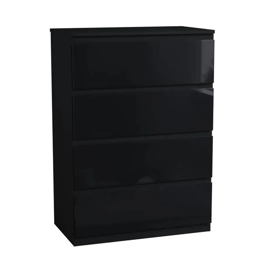 BOXED GLINTON 4 DRAWER CHEST - BLACK (1 BOX)