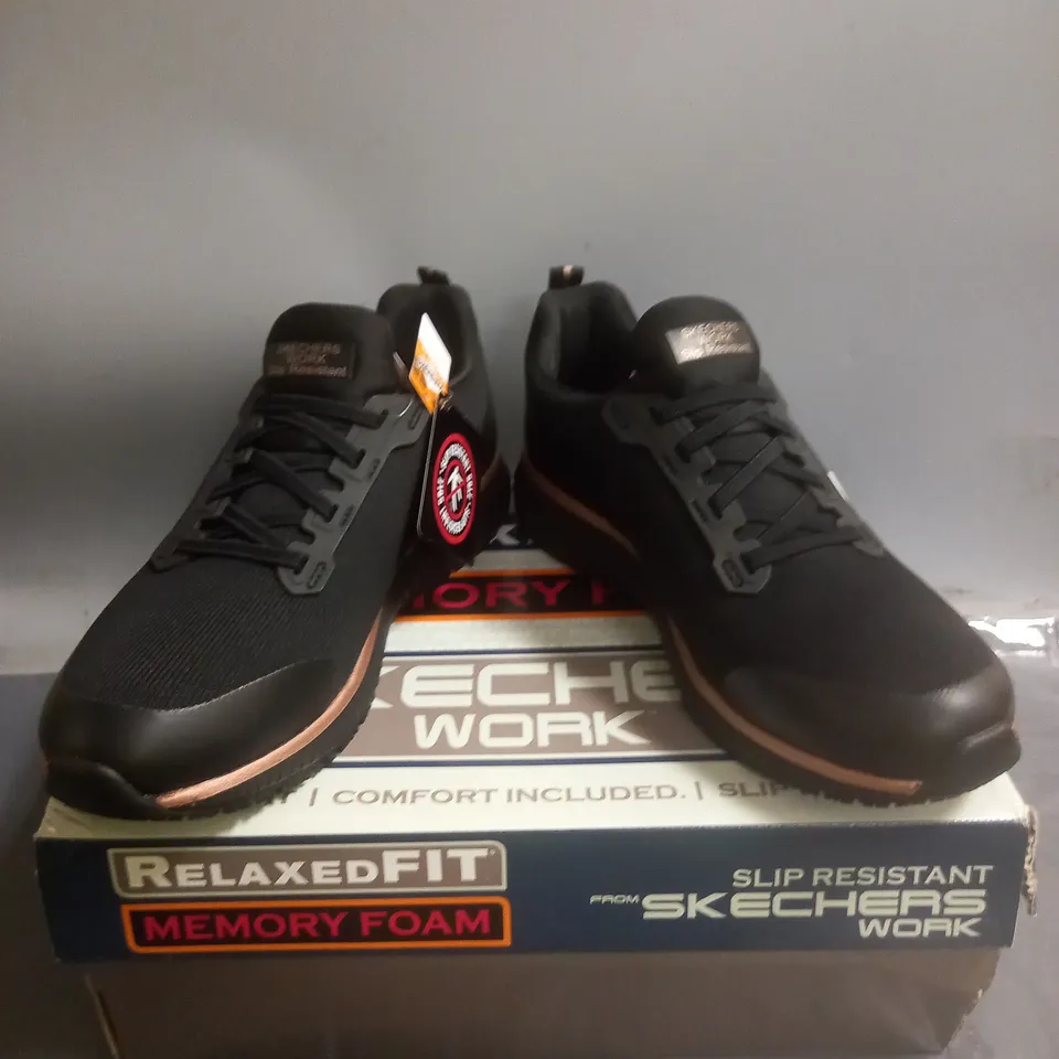 SKECHERS WORK SLIP RESISTANT TRAINERS BLACK SIZE 6