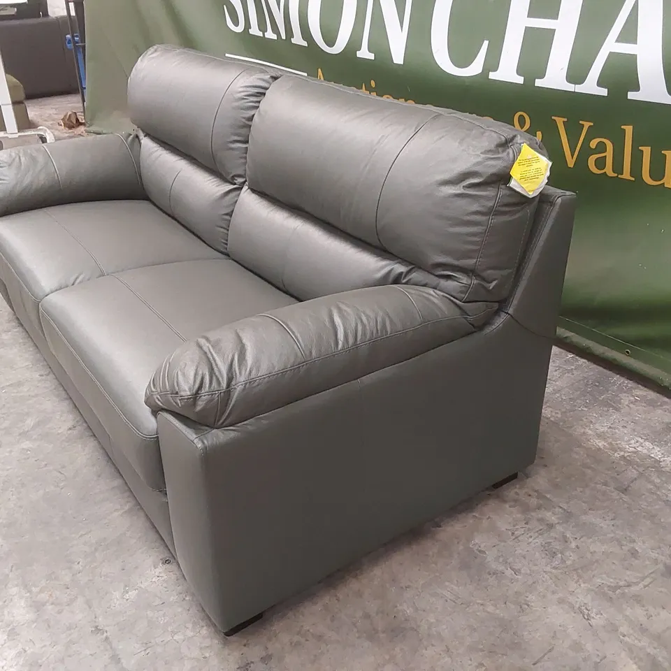 AMBROSE LEATHER 3 SEATER SOFA - ELEPHANT GREY  RRP £1299