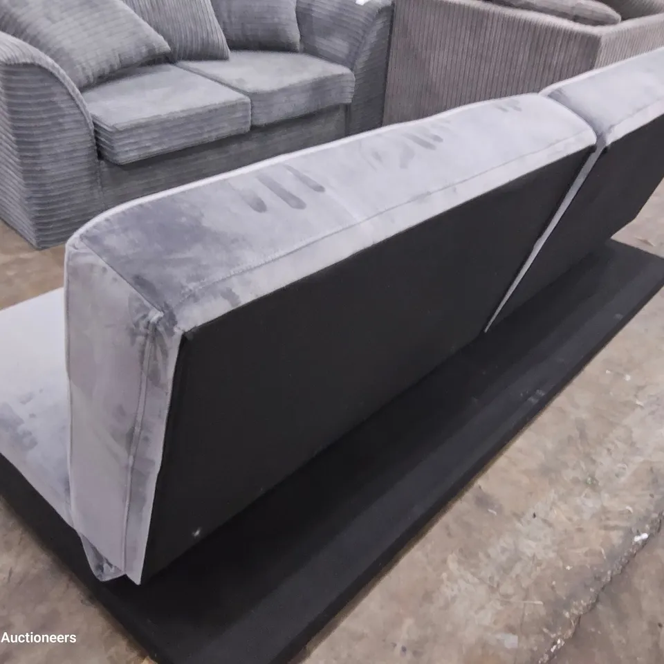 DESIGNER CLIK KLAC SOFA BED GREY PLUSH FABRIC 