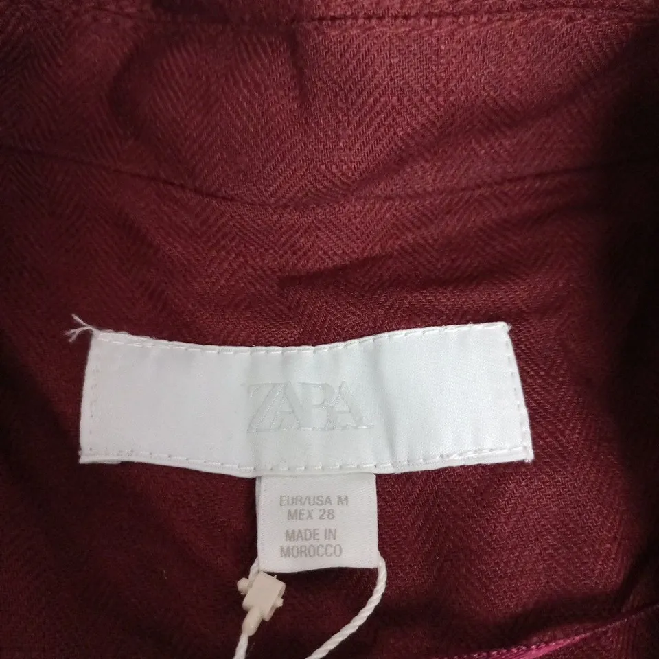 ZARA WOMEN'S BURGUNDY BLAZER – EU M / US M (MADE IN MOROCCO)