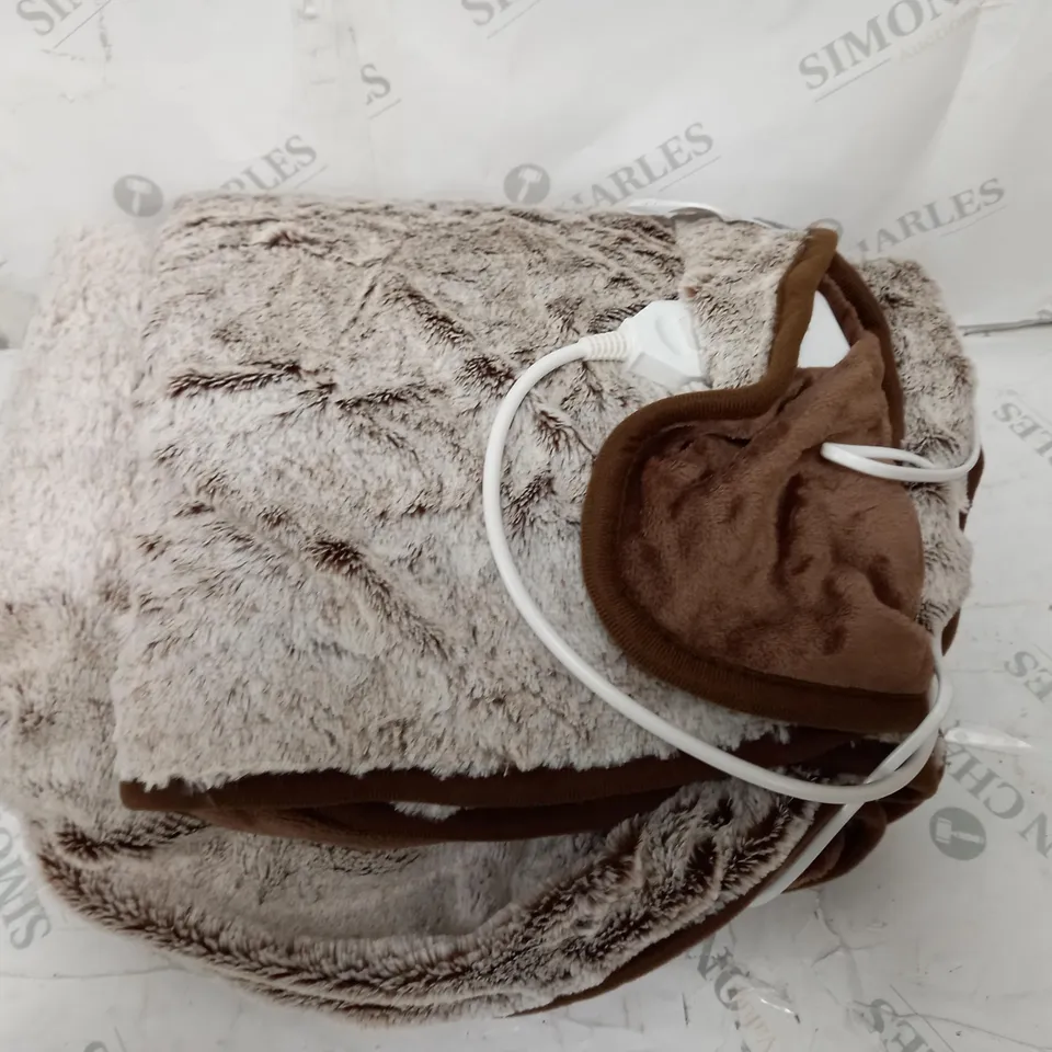 COZEE HOME LUXURY HEATED BLANKET - NATURAL