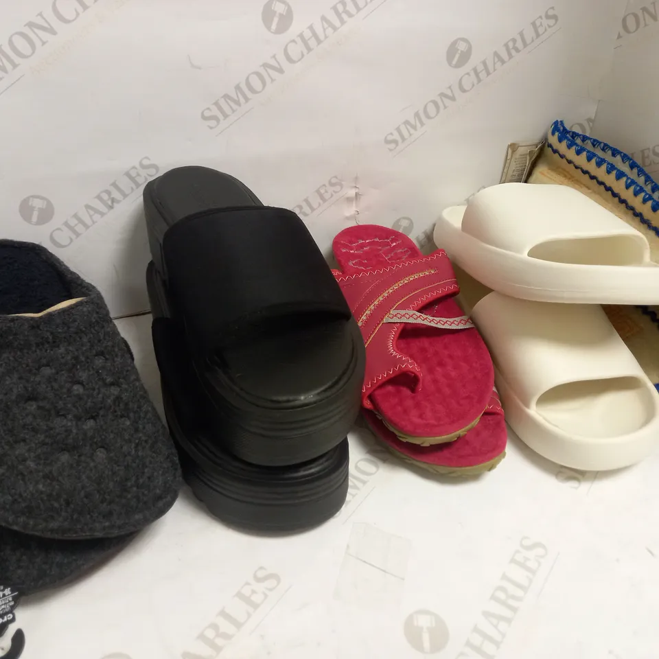 ASSORTED SANDALS/SHOES APPROX. 9 PAIRS 