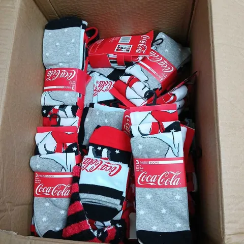 12 PACKS OF MENS COCA COLA SOCKS 