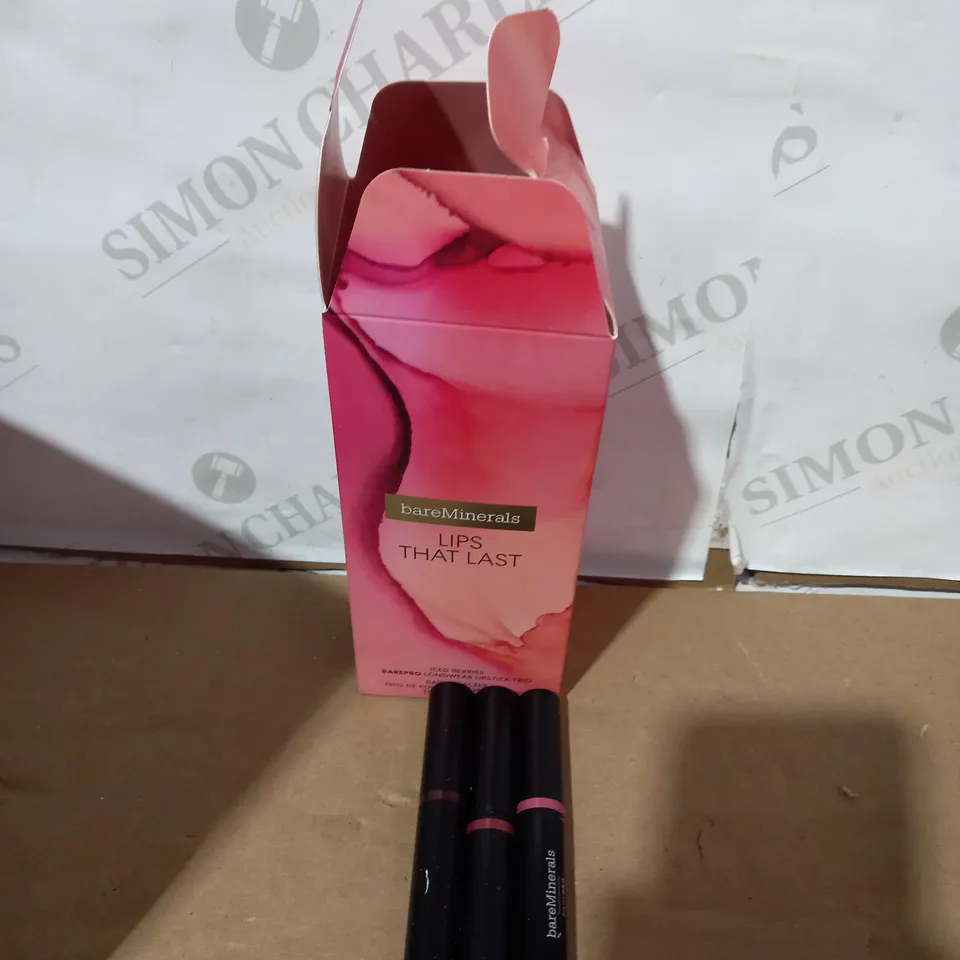 BOXED BARE MINERALS LIPS THAT LAST SET