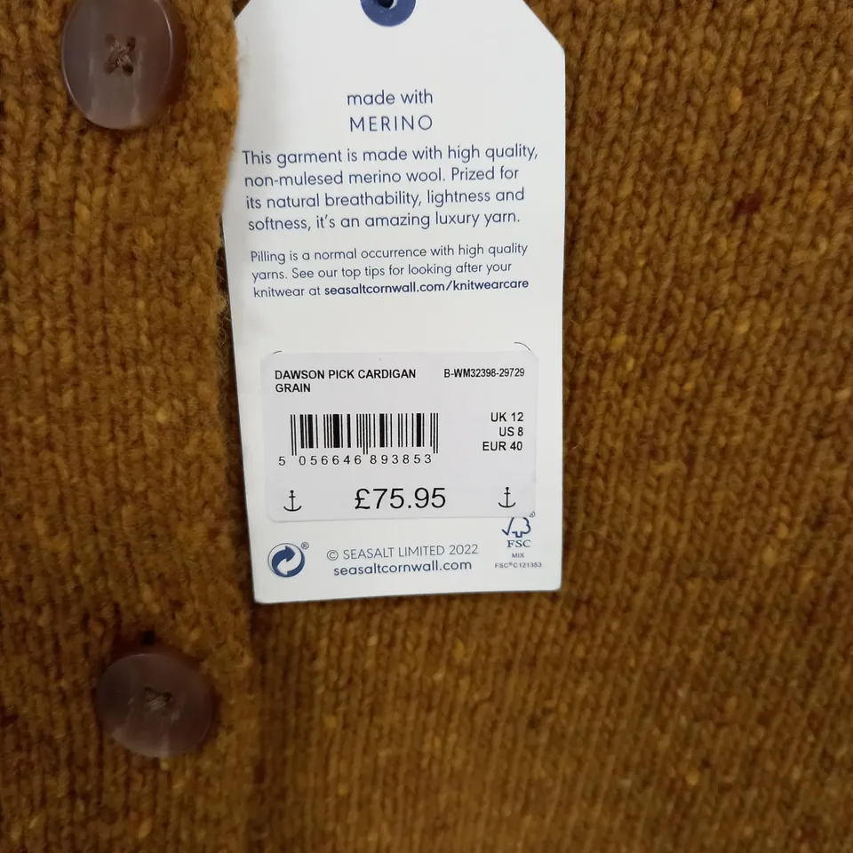 SEASALT CORNWALL DAWNSON PICK CARDIGAN SIZE 12