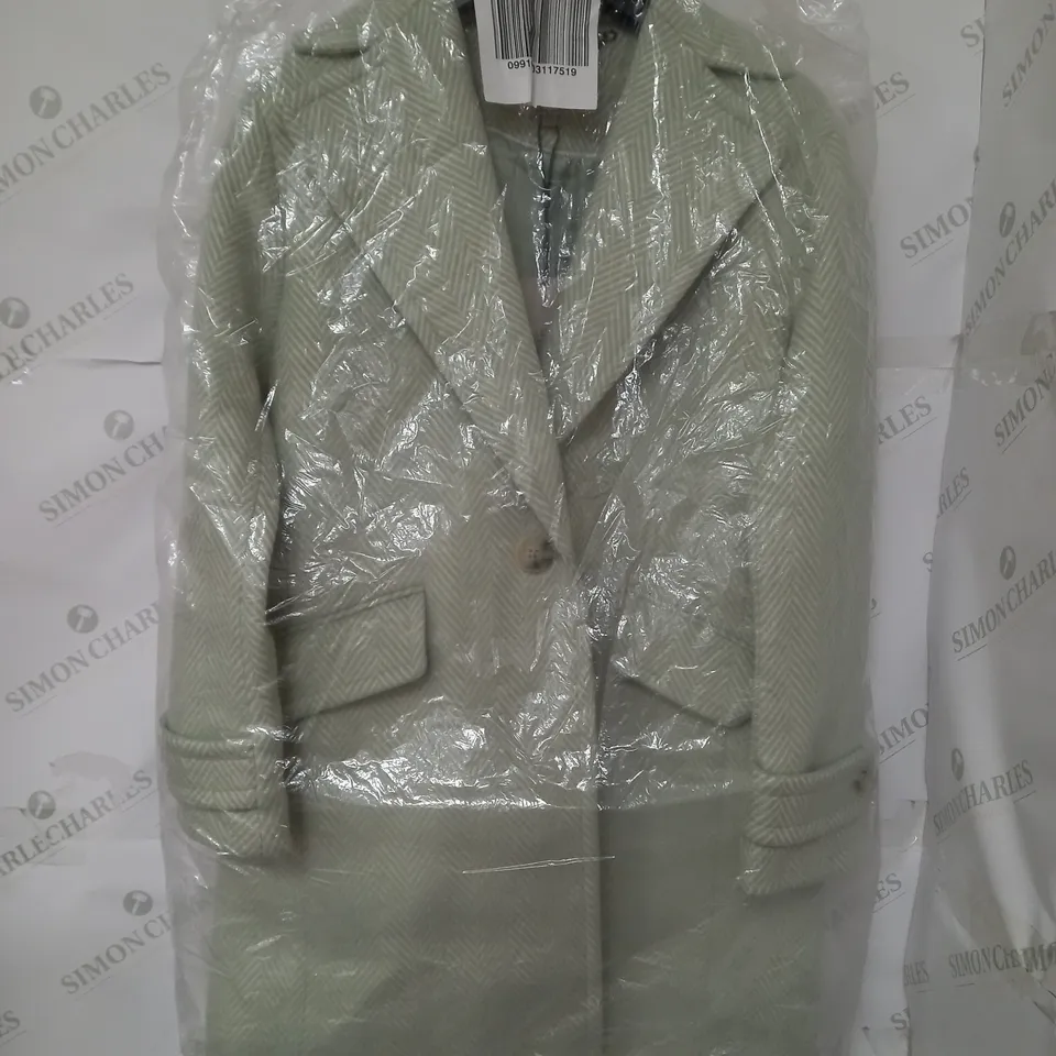HOBBS LONDON LILLIE COAT IN GREEN IVORY SIZE 10