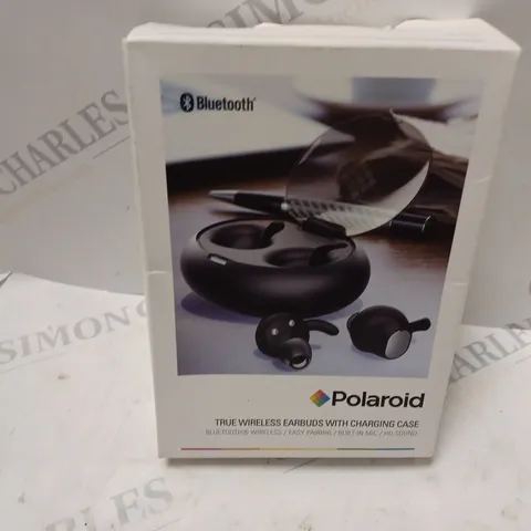 BOXED POLAROID TRIUE WIRELESS EARBUDS WITH CHARGING CASE