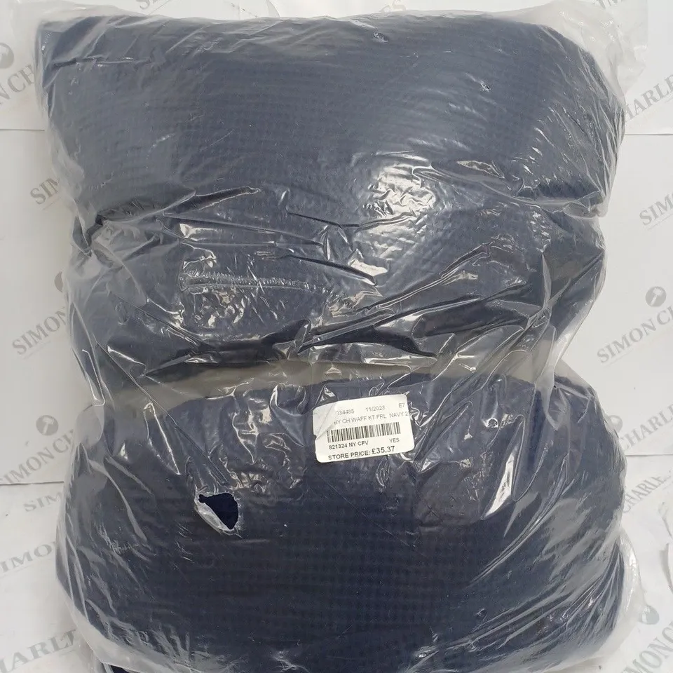SUPERSOFT BY COZEE HOME WAFFLE KNIT FILLED BEDSPREAD IN NAVY - 250 X 260CM 