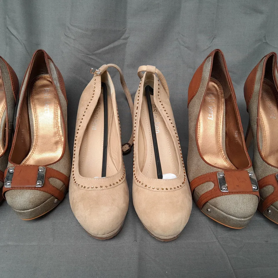 BOX OF APPROXIMATELY 5 ASSORTED SHOES AND FOOTWEAR ITEMS IN VARIOUS STYLES AND SIZES TO INCLUDE DOLI-BERRY, SINOBEN, ETC