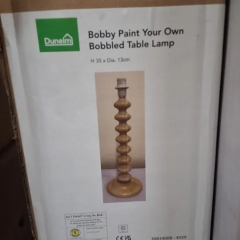 BOXED DUNELM BOBBY PAINT YOUR OWN BOBBLED TABLE LAMP