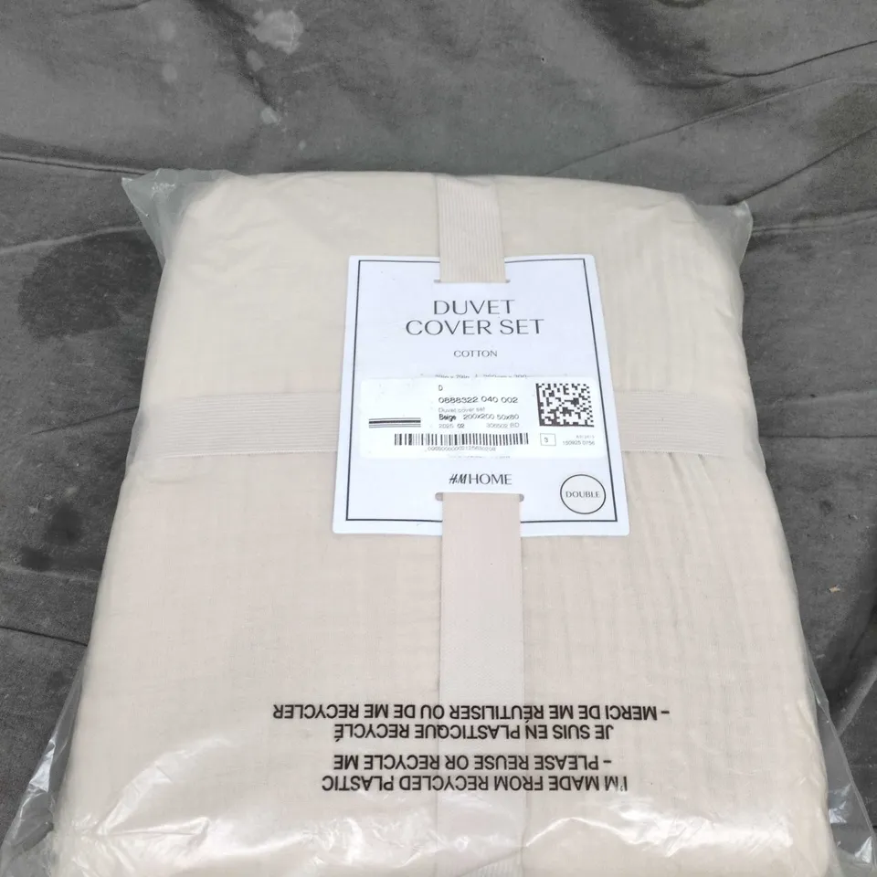 H&M HOME DUVET COVER SET – COTTON, CREAM