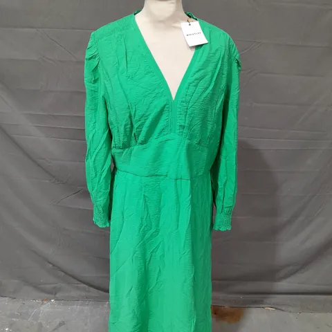 WHISTLES BRIGHT GREEN SULA MIDI DRESS - UK 14
