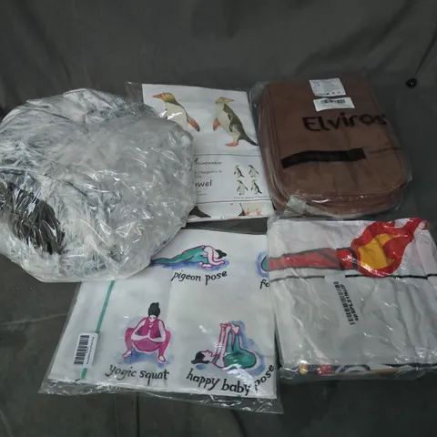 APPROXIMATELY 15 ASSORTED HOUSEHOLD PRODUCTS TO INCLUDE YOGA BAG, TEA TOWEL, ELECTRIC BLANKET, ETC - COLLECTION ONLY