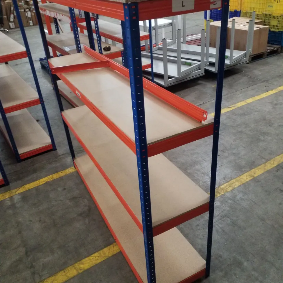 4-TIER SHELVING UNIT 180×180×45CM - BLUE & ORANGE