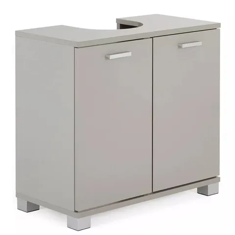 BOXED ROWAN GLOSS 2 DOOR UNDER SINK CABINET - GREY (1 BOX)