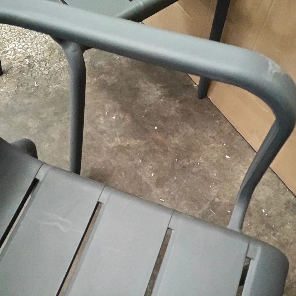 PAIR OF GREY PLASTIC OUTDOOR CHAIRS