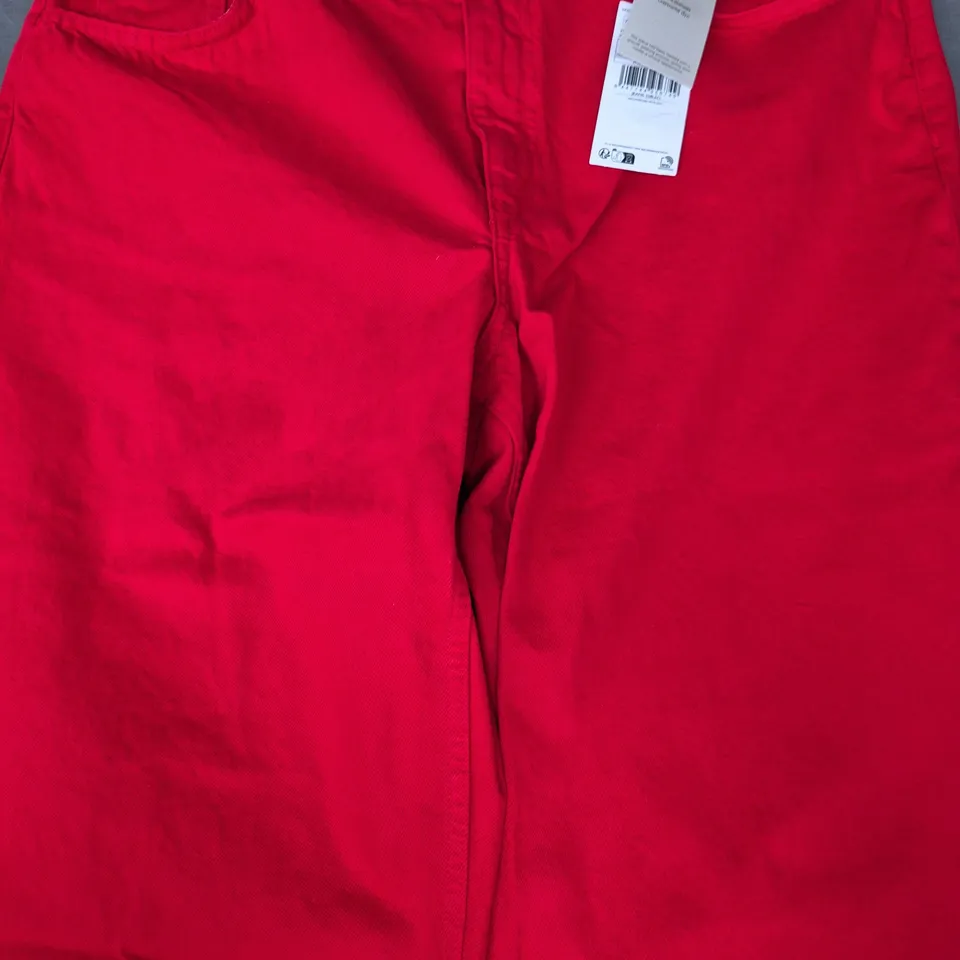 MNG STRAIGHT HIGH WAIST JEANS IN RED SIZE EU 44