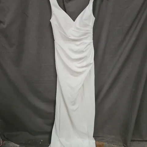 EVER PRETTY BACK ZIP STRAP DRESS IN WHITE - UK 8
