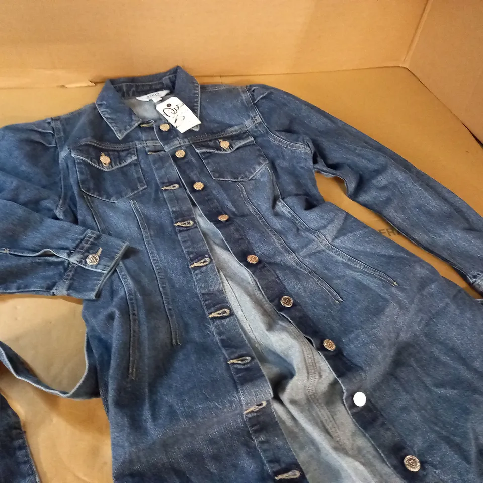 MISS SELFRIDGE DENIM BELTED SHIRT DRESS IN MID WASH - UK 14