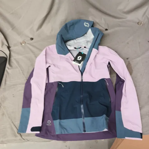 SCOTT WOMEN'S COLOUR-BLOCK SHELL JACKET – REGULAR FIT UK 8 (EU S, US XS)