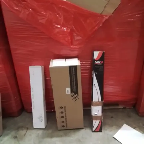 PALLET OF ASSORTED HOUSEHOLD GOODS AND PRODUCTS TO INCLUDE;PROJECTOR CEILING MOUNT,CLASSIC ARCADE GAMES STATION,BOW