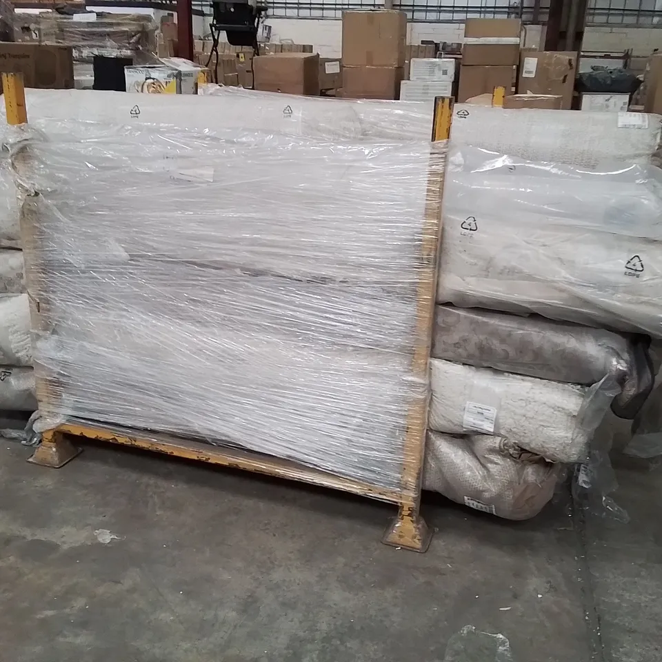 STILLAGE OF APPROXIMATELY 20 BAGGED QUALITY AREA RUGS