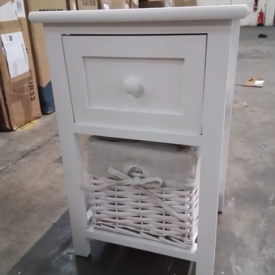 BOXED SET OF 2 BATHROOM STORAGE UNITS -WHITE-