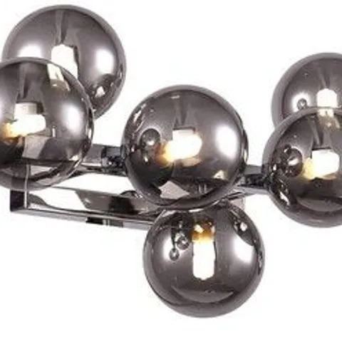 BOXED MAYTONI DECORATIVE 9 LIGHT DALLAS MODERN WALL LIGHT WITH SMOKY GLASS SHADE