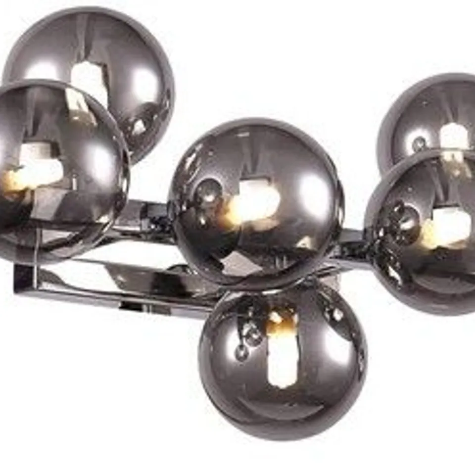 BOXED MAYTONI DECORATIVE 9 LIGHT DALLAS MODERN WALL LIGHT WITH SMOKY GLASS SHADE