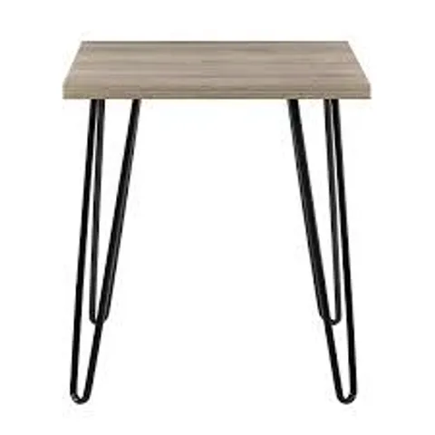 BOXED OWEN RETRO END TABLE IN RUSTIC OAK LOOK (1 BOX)