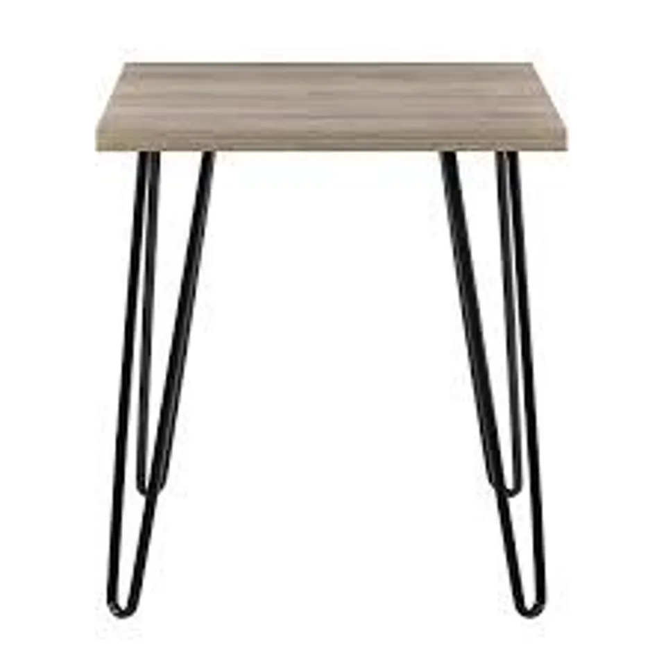 BOXED OWEN RETRO END TABLE IN RUSTIC OAK LOOK (1 BOX)