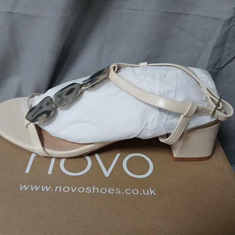 NOVO UK MAGDA BLOCK HEEL SANDALS – OFF WHITE, UK 6