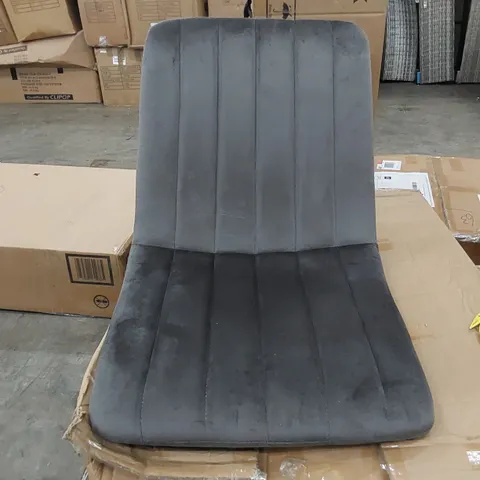 CLIPOP FORZA GREY VELVET DINING CHAIRS SET OF 2 (1 BOX)