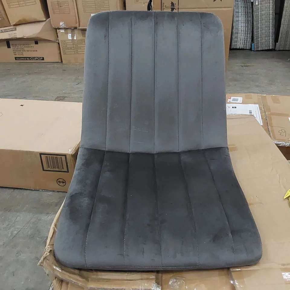 CLIPOP FORZA GREY VELVET DINING CHAIRS SET OF 2 (1 BOX)