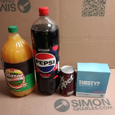 APPROXIMATELY 15 ASSORTED DRINKS ITEMS TO INCLUDE - PEPSI MAX, DR PEPPER AND THIRSTY? ELECTROLYTES