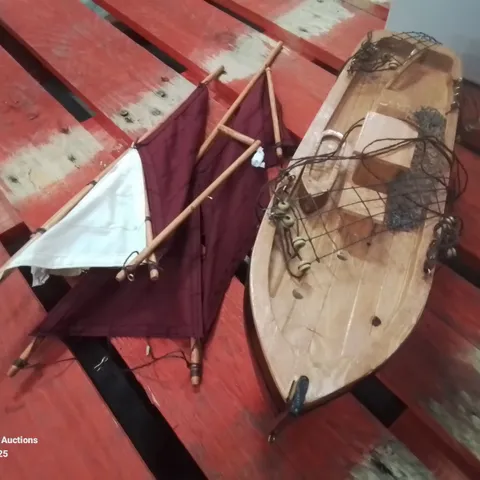 BOXED MERIDA WOODEN BOAT MODEL