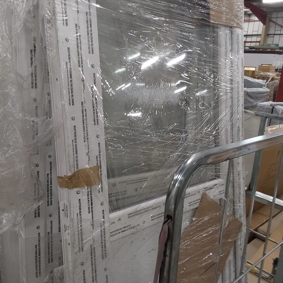 PVCU WHITE HALF GLAZED BACK DOOR & FRAME LEFT HAND OPENING 2055 × 840mm