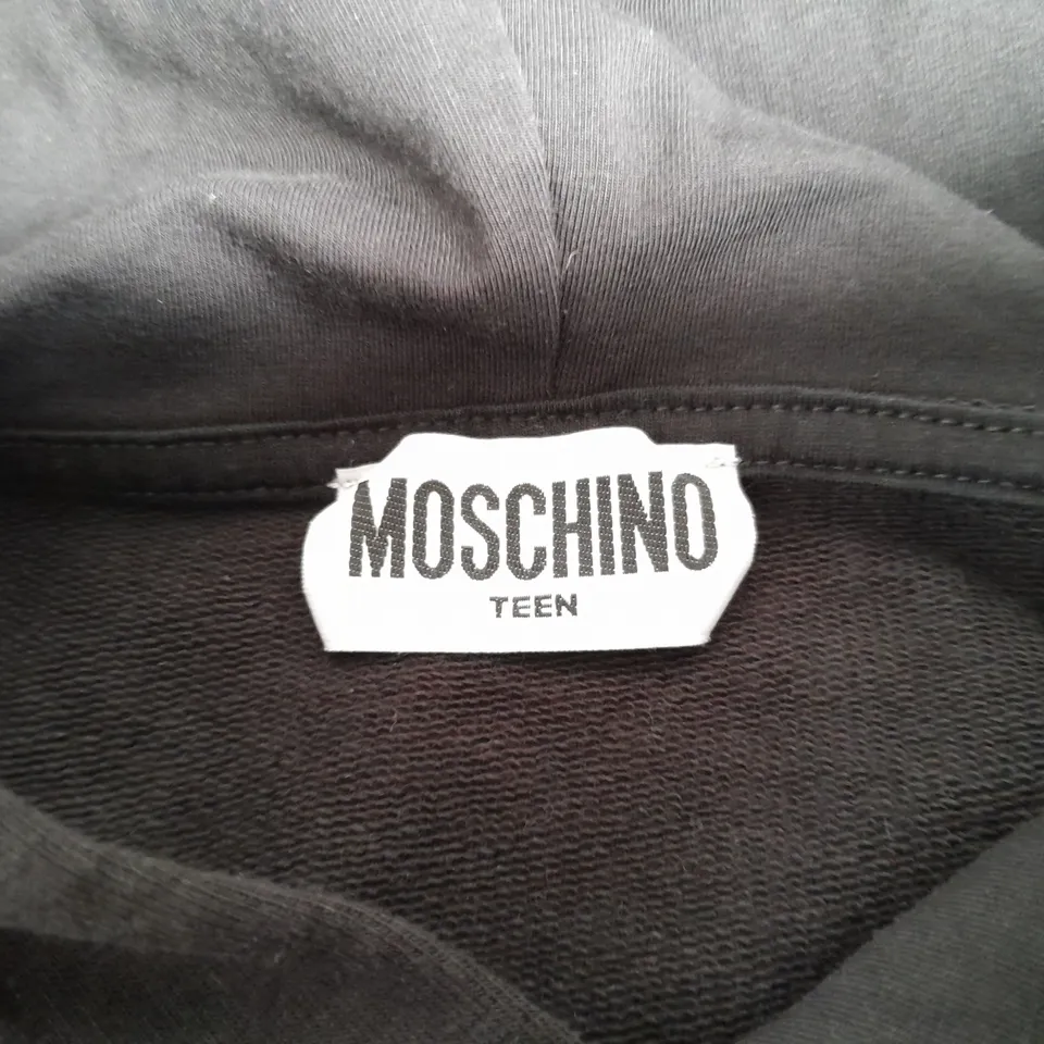 MOSCHINO TEEN BEAR THEMED BLACK HOODIE 12 YRS