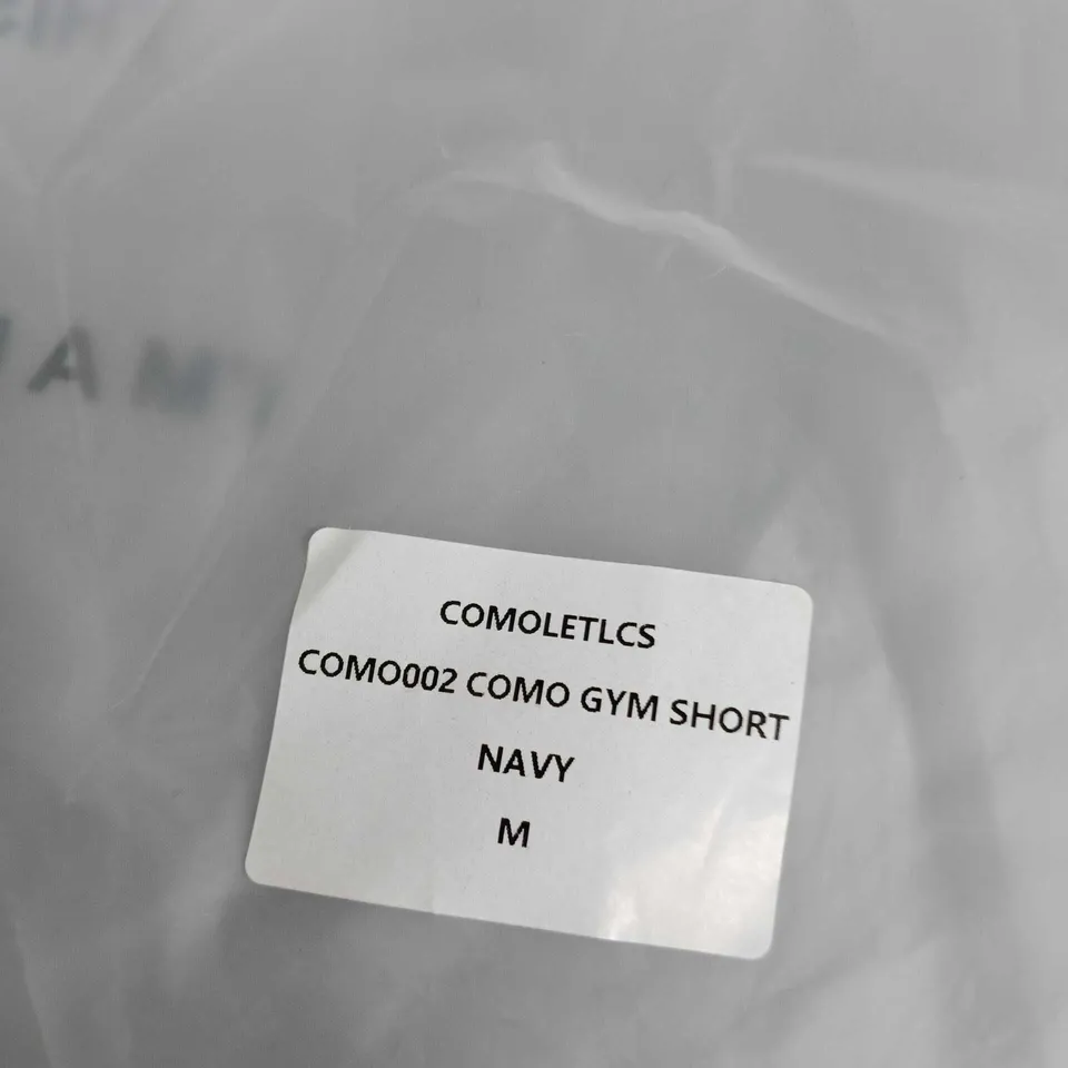 COMOLECTICS NAVY GYM SHORTS – SIZE M