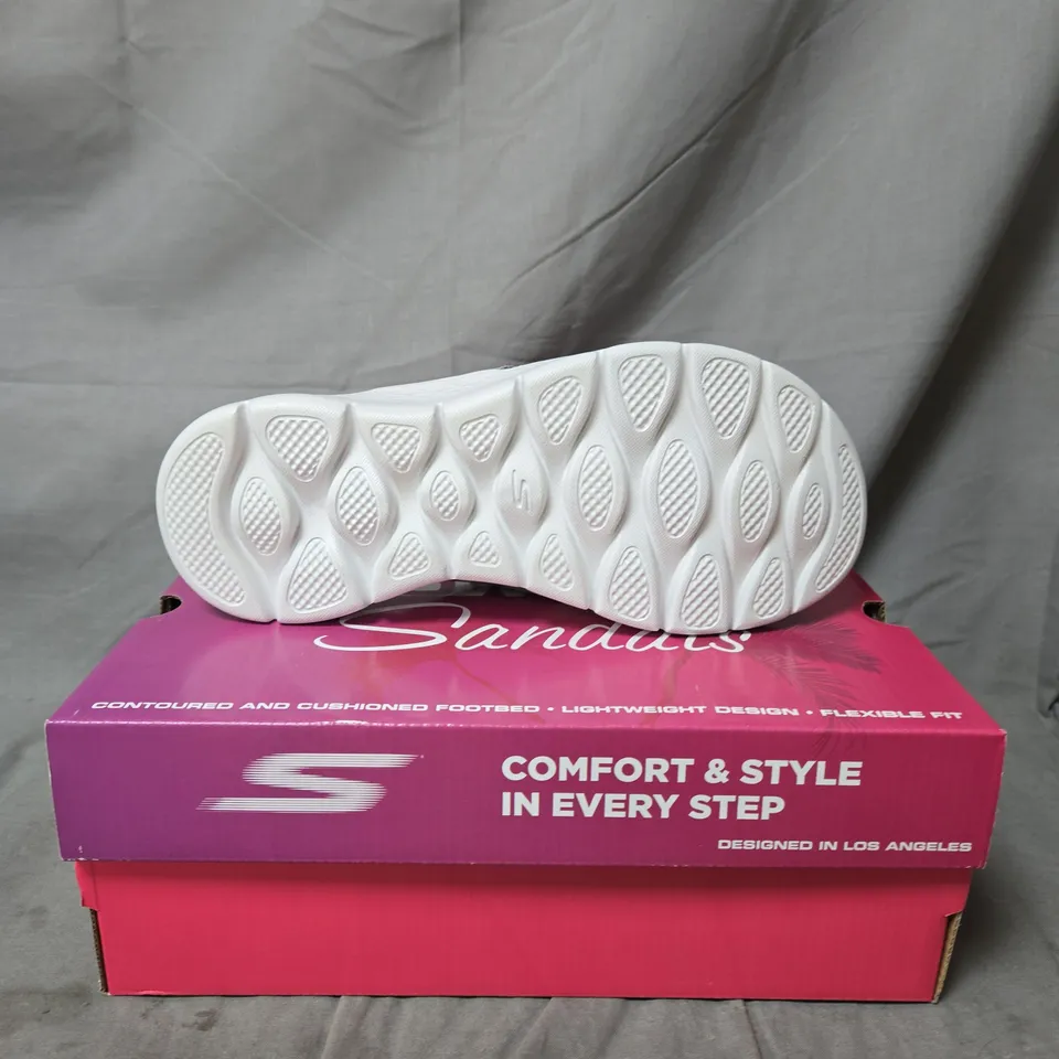 SKECHERS GREY SLIP-ON SANDALS – SIZE 6