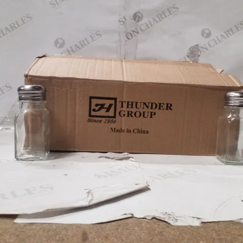 BOXED SET OF 9 SQUARE SHAKER/MUSHROOM CAP SALT SHAKERERS