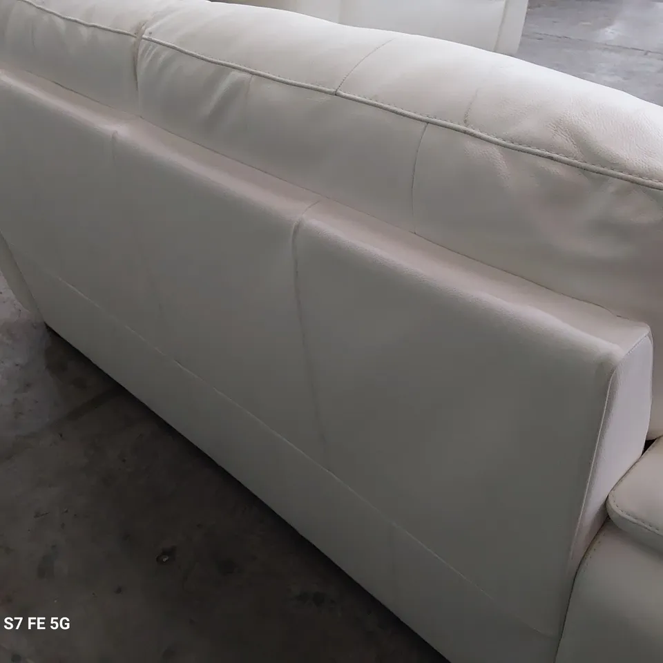 QUALITY ITALIAN DESIGNER GRADO FIXED TWO SEATER WHITE LEATHER 