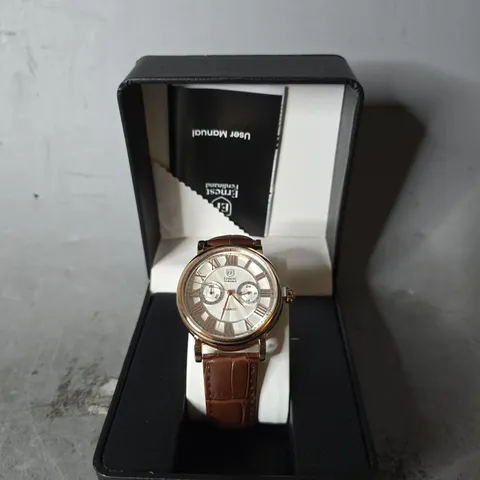 ERNEST FERDINAND WATCH β FUNCTIONING SUB DIALS β LEATHER STRAP β GIFT BOX